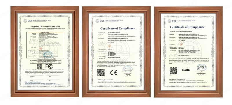 Sufu 90w foldable solar panels is certificated by FCC CE&RoHS Sufu 90w foldable solar panels is certificated by FCC CE&RoHS