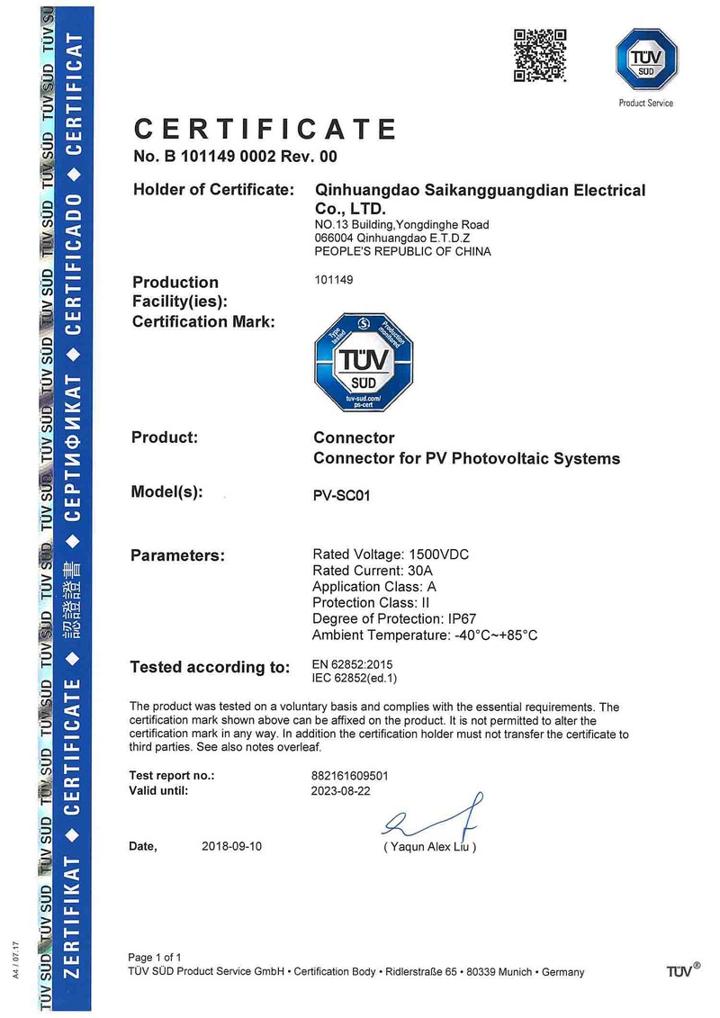 PV-SC01 1500v TUV PV-SC01 1500v TUV
